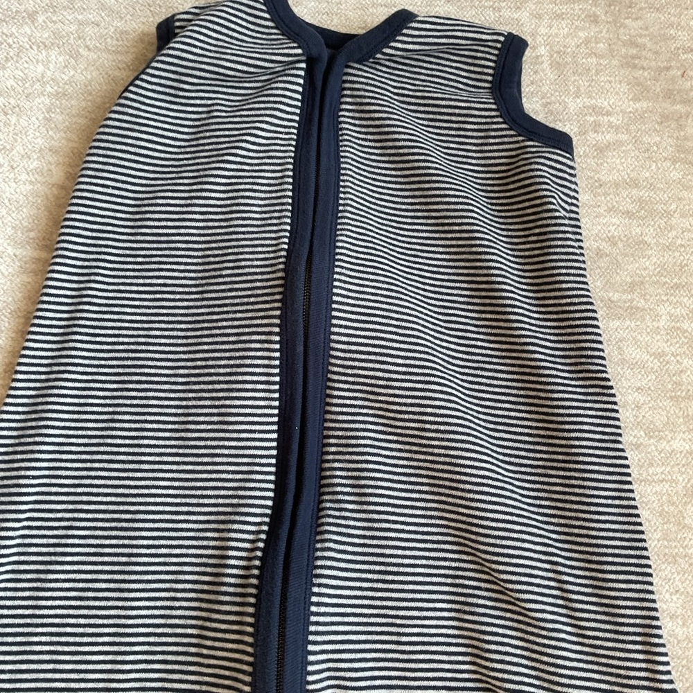 Burt's Bees Baby Navy and White Striped Sleep Sack - Picture 2 of 3